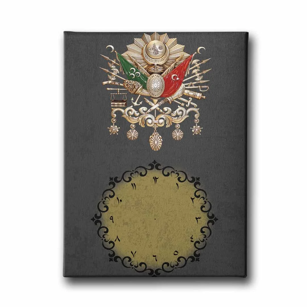 Osmanli Armasi Motifli Saatli Tablo