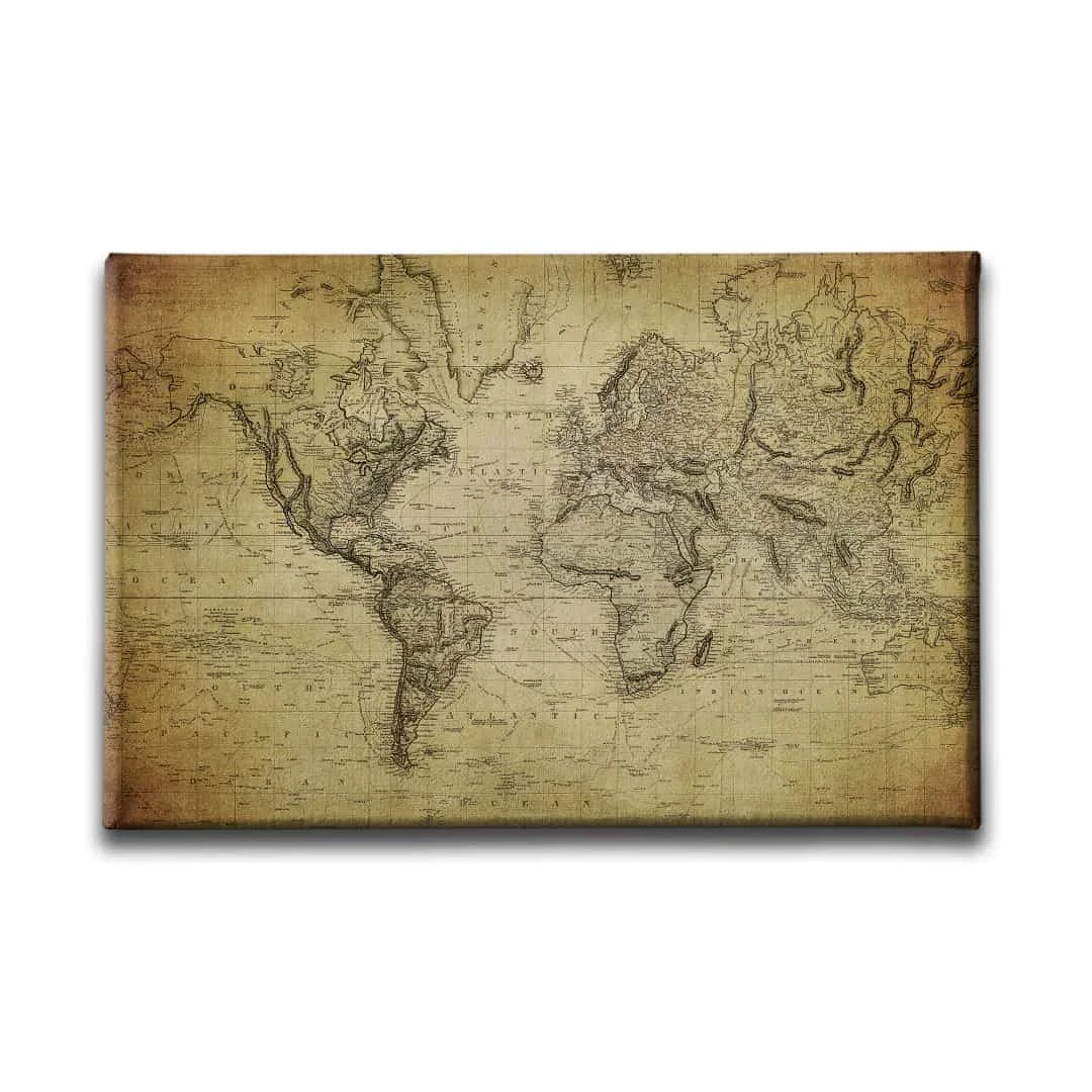 Dunya Haritasi Canvas Tablo