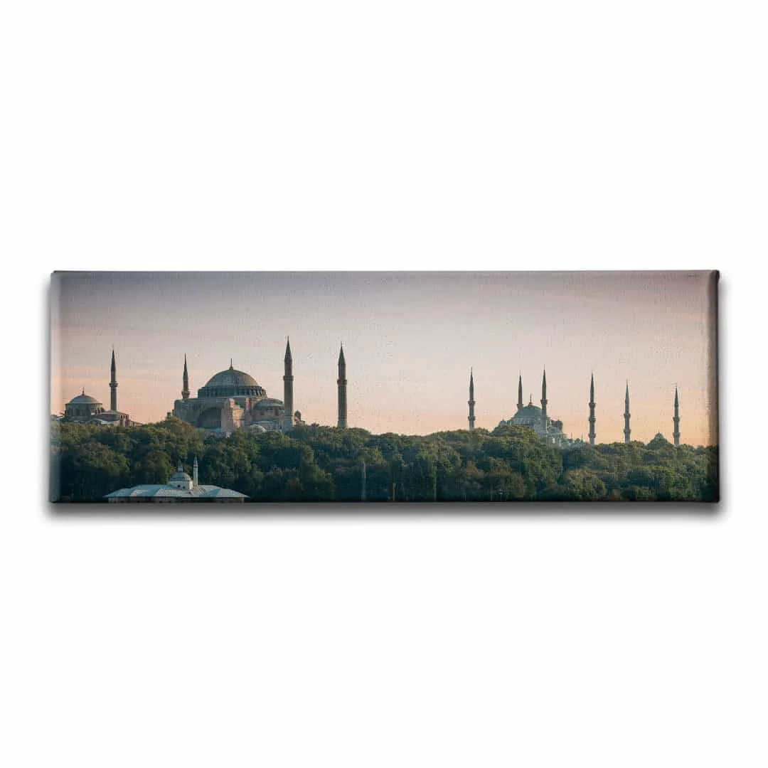 Ayasofya-sultan Ahmed Cami Panoramik Kanvas Tablo