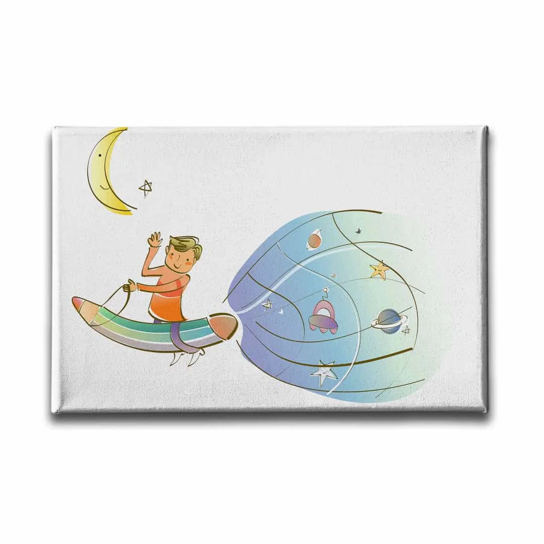 Ucan Kalemli Cocuk Kanvas Tablo