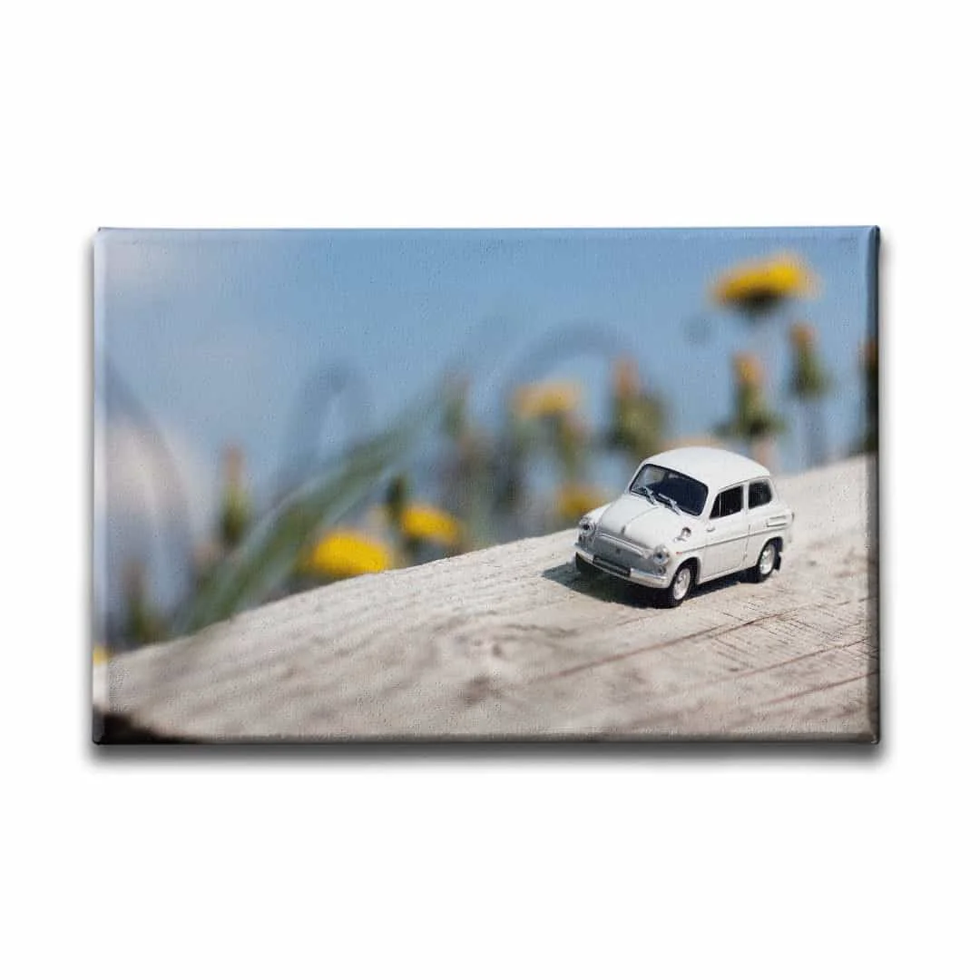 Nostaji Beyaz Araba Canvas Tablo