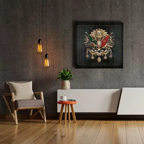 Osmanli Devlet Armasi Kanvas Tablo